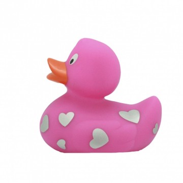Roze eend met zilver hart LILALU