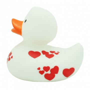 Witte Eend met rode hartjes LILALU