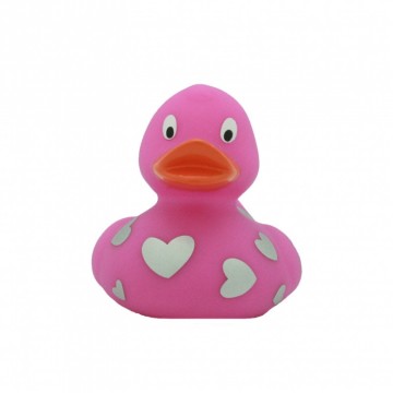 Roze eend met zilver hart LILALU