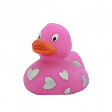 Roze eend met zilver hart LILALU