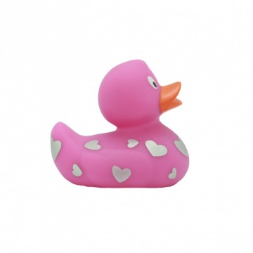 Roze eend met zilver hart LILALU