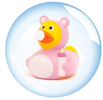 BABY GIRL MET FLESJE  BADEEND