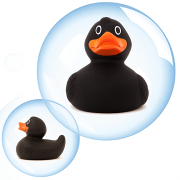 Verzwaarde Badeenden voor Badeendenraces 8CM ZWART