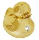 Luxury Diamond Gold Duck polyresin H. 9cm, Made with Swarovski Elements
