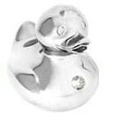 Luxury Diamond Silver Duck polyresin H. 9cm, Made with Swarovski Elements