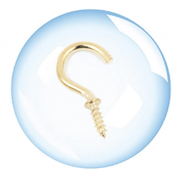 Messing Schroefhaak 1.5 cm