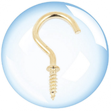 Messing Schroefhaak 2.0 cm