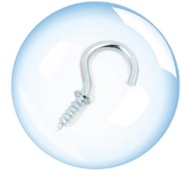 Verchroomde Schroefhaak 1.0 cm