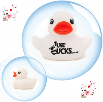 6CM Piepende Luxury Eend WIT