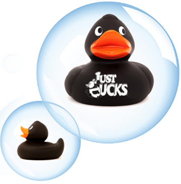 Reuzen Promo Eend 21cm Zwart