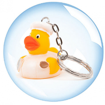 4CM Sleutelhanger COOKING DUCK  KOOK BADEEND  Promo Eend