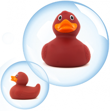 8cm Luxury Verzwaarde Promo Eend BORDEAUX ROOD