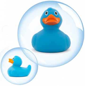 8cm Luxury Verzwaarde Promo Eend CYAAN BLAUW