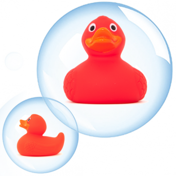 8cm Luxury Verzwaarde Promo Eend ROOD