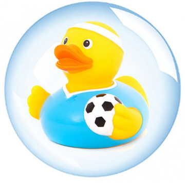 VOETBALLER BADEEND FOOTBALLER DUCK